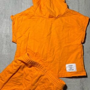 SHEIN Vibrant Orange Hoodie Set